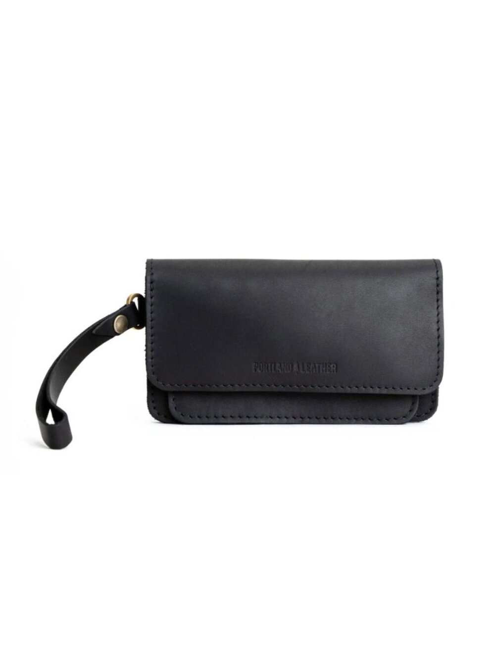 Portland Leather Goods PLG Lily Wristlet Bag Wallet Black